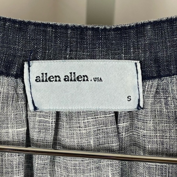 Allen Allen Small Chambray Minimalist Shift Dress V Neck Pockets Lagenlook - Picture 3 of 4